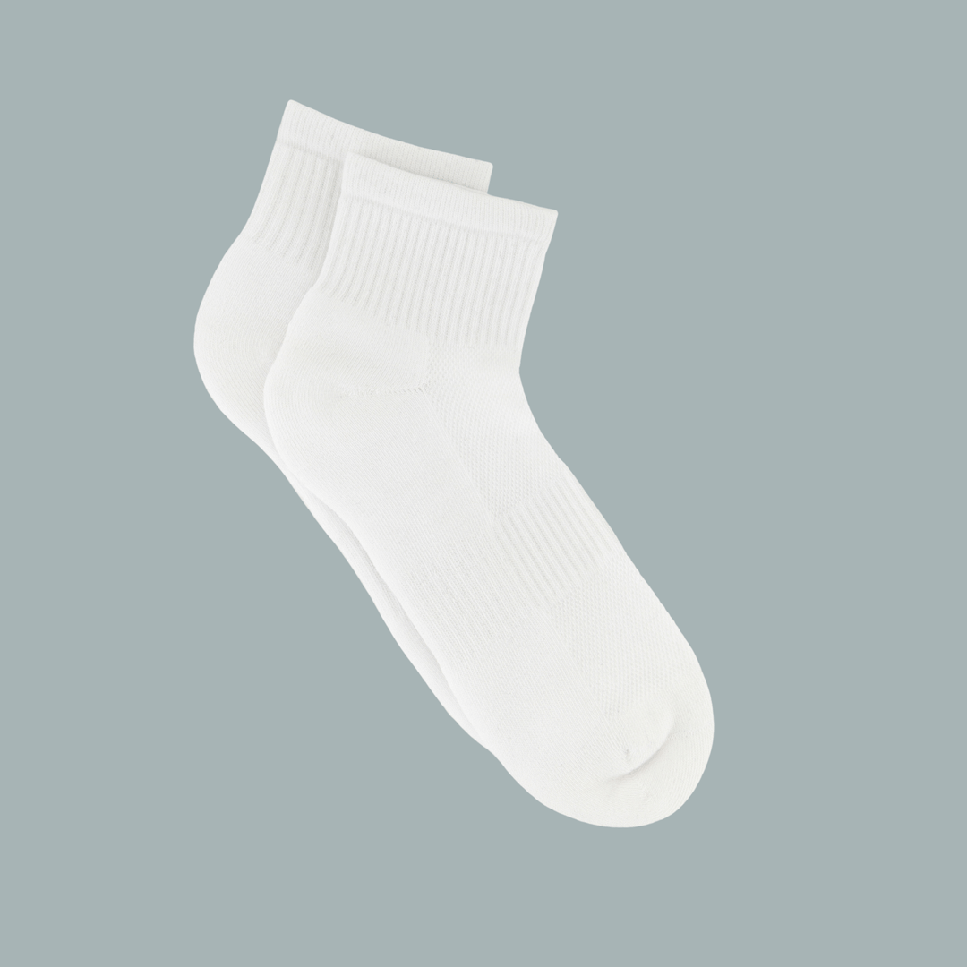 Premium high ankle cotton socks for men – white