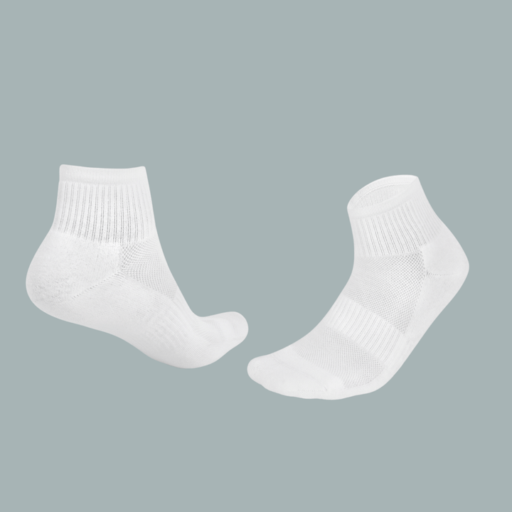 Soft high ankle socks for sensitive skin – white, men’s premium cotton socks.