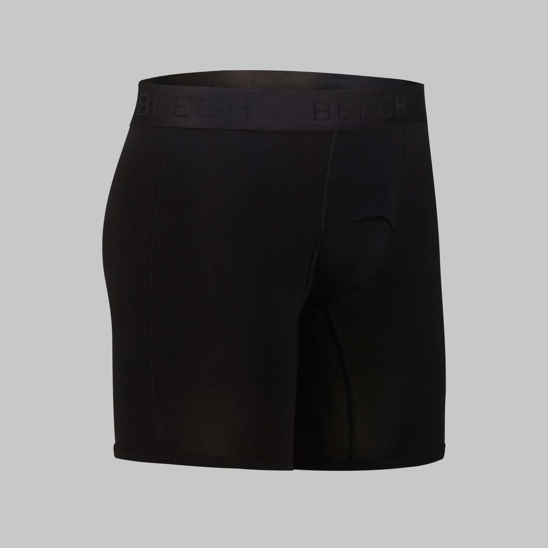 Black long boxer with fly – 3x softer than cotton, ideal for everyday wear